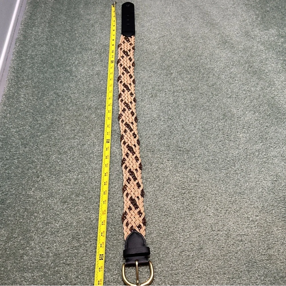 NWOT LAUREN Ralph Lauren Lardini Black with Braided Tan and Brown Belt.